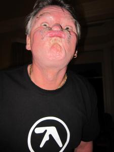 An Aphex Twin official gurner we met in a hotel